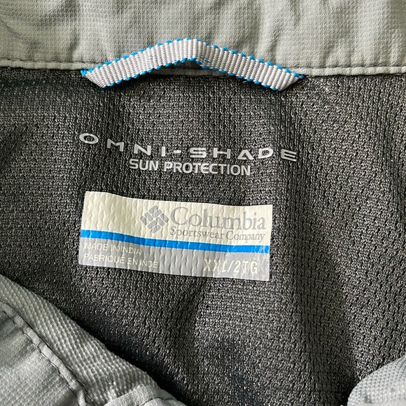 EUC Men’s Light Gray Omni-Shade Columbia Button Down Polo Size XL - Picture 4 of 8